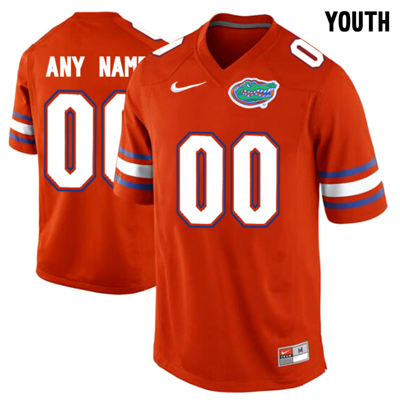 Youth Florida Gators Customized College Football Jersey  Orange->customized ncaa jersey->Custom Jersey